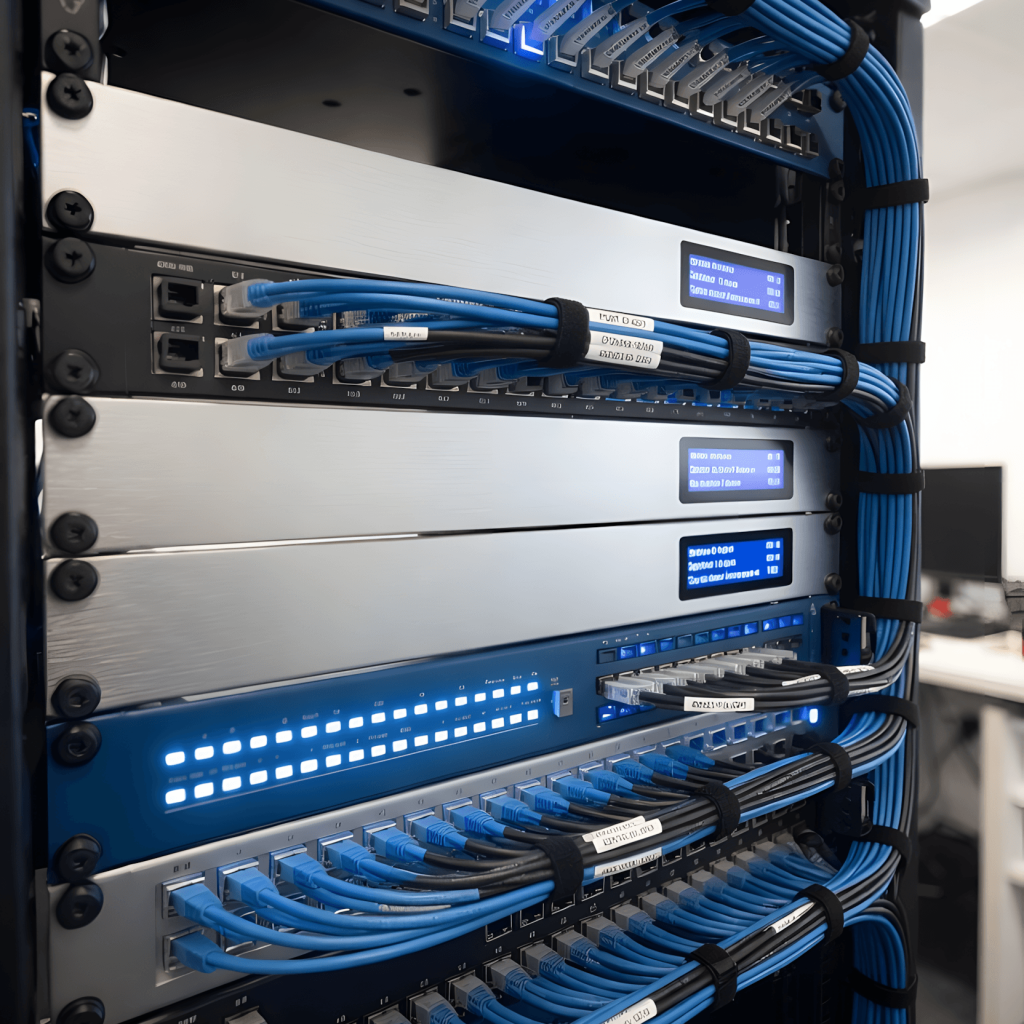 Clean network rack installation